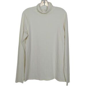 Peruvian Connection Womens Cream Turtleneck Top Long Sleeve Cotton